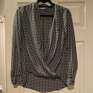 Cross front patterned blouse
